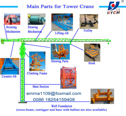 Oferta QTZ125 P6016 Flattop Tower Crane bez głowy 10T 50m Heighttt