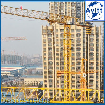 QTZ125 Flat Top Tower Crane 60m Boom 10t Pojemność